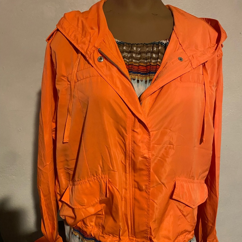 Orange Hooded Women's Jacket